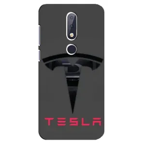 Силіконовий бампер з картинкою машини на Nokia 6.1 Plus (Logo TESLA)