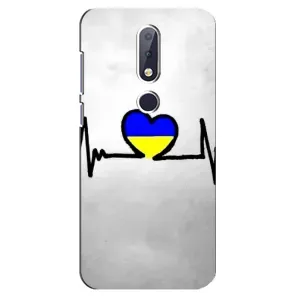 Силиконовый Чехол на Nokia 6.1 Plus (Я-Украина) (Украинская кардиограмма)