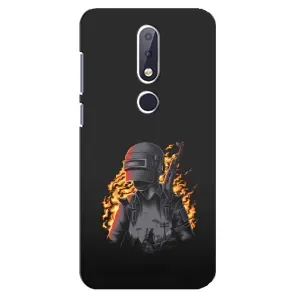 Чохол з картинкою "Герой Pubg" на Nokia 6.1 Plus (В полум'ї)