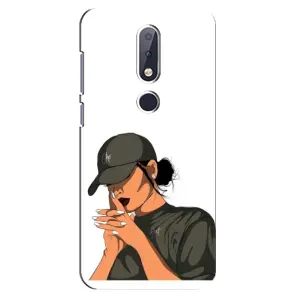 Силиконовый Чехол на Nokia 6.1 Plus с картинкой Стильных Девушек (В зеленом)
