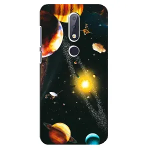 Чехол (ТПУ) с планетами на Nokia 6.1 Plus (Вид с космоса)
