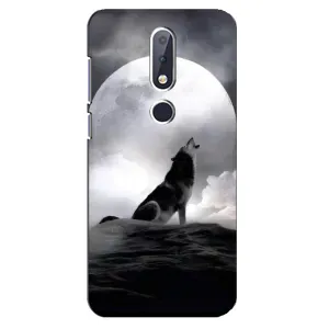 Чохол з малюнком «Вовк і місяць» для Nokia 6.1 Plus