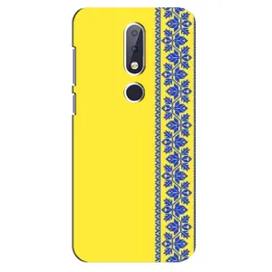 Силиконовый Чехол на Nokia 6.1 Plus (Вышиванка на желтом)