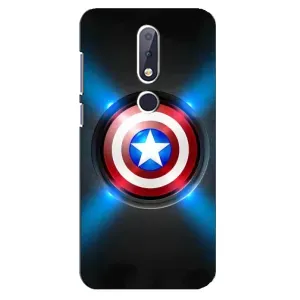 Чохол с Щітом Капітана Америки на Nokia 6.1 Plus (Яскраий Щит Капітана)