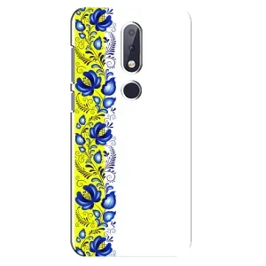 Силиконовый Чехол на Nokia 6.1 Plus с картинкой Вышиванки (Желто-синяя вышиванка)