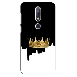 Чехол (Корона на чёрном фоне) для Нокиа 6.1 Плюс (Золотая корона)