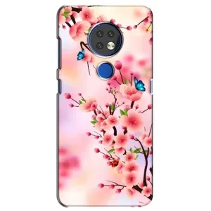 Чехол с принтом САКУРЫ на Nokia 6.2 (2019) (Бабочки на сакуре)