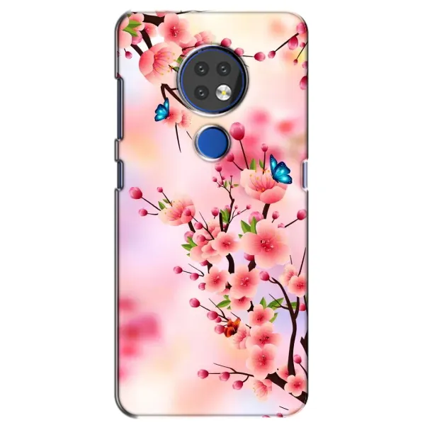 Чехол с рисунком «Бабочки на сакуре» для Nokia 6.2 (2019) Чехол с рисунком «Бабочки на сакуре» для Nokia 6.2 (2019)