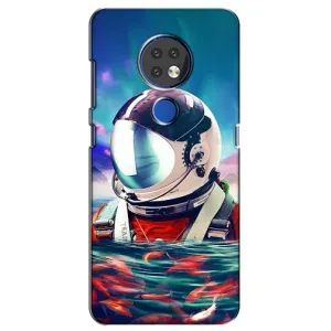 Силиконовый Чехол с принтом "Космонавты" на Nokia 6.2 (2019) (Космонавт в воде)