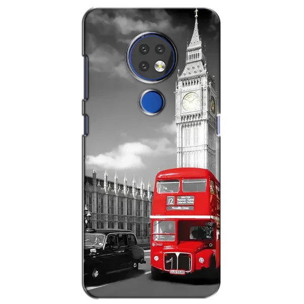 Чехол с рисунком «Красный автобус» для Nokia 6.2 (2019)