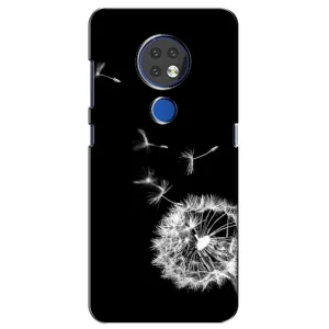 Силиконовый Чехол с одуванчиками на Nokia 6.2 (2019) (Одуванчик на чёрном)