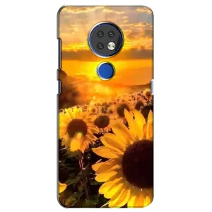 Чехол с Цветами для Nokia 6.2 (2019) (поле подсолнухов)