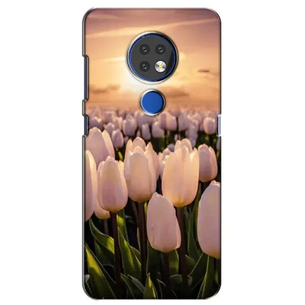 Чехол с рисунком «Закат с цветами» для Nokia 6.2 (2019)