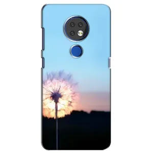 Силиконовый Чехол с одуванчиками на Nokia 6.2 (2019) (Закат с одуванчиком)