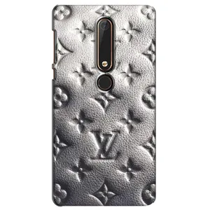 Текстурный Чехол Louis Vuitton для Нокиа 6 (2018) (Бежевый ЛВ)