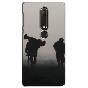 Чехлы на военную тематику для Nokia 6 2018 (Бой солдат)