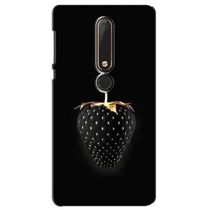 Чехол с изображением вкусной еды для Nokia 6 2018 (Чёрная клубника)