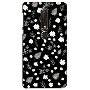 Чехлы с тематикой "ЦВЕТЫ" на Nokia 6 2018 (цветение на чорном)