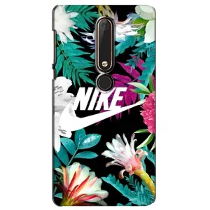 Силіконовый Чохол на Nokia 6 2018 з картинкою НАЙК (Квітковий Nike)