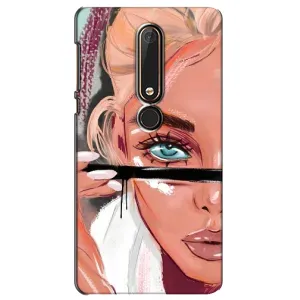Силиконовый Чехол на Nokia 6 2018 с картинкой Стильных Девушек (Девушка и ресницы)