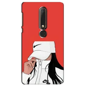 Силиконовый Чехол на Nokia 6 2018 с картинкой Стильных Девушек (Девушка Nike)