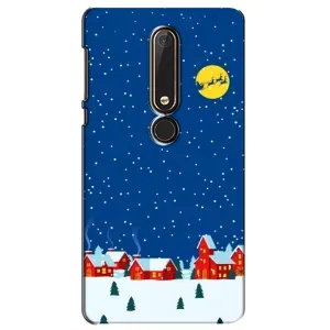 Силіконовий бампер на різдво для Nokia 6 2018 (Місто в снігу)