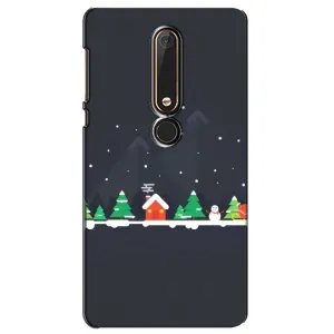 Силіконовий бампер на різдво для Nokia 6 2018 (Місто зимове)