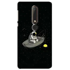 Силиконовый Чехол с принтом "Космонавты" на Nokia 6 2018 (Космонавт на рыбалке)