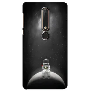 Силиконовый Чехол с принтом "Космонавты" на Nokia 6 2018 (Космонавт романтик)