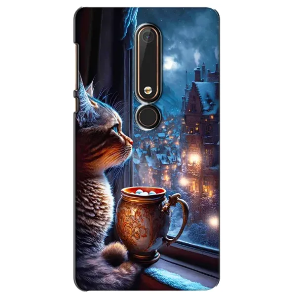 Чехол с рисунком «Кот новогодний» для Nokia 6 2018 Чехол с рисунком «Кот новогодний» для Nokia 6 2018