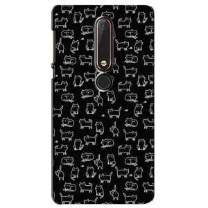 Чехол на тематику: Коты для Nokia 6 2018 (Котики на черном)