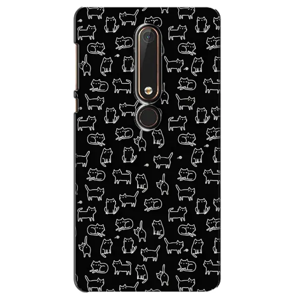 Чехол с рисунком «Котики на черном» для Nokia 6 2018 Чехол с рисунком «Котики на черном» для Nokia 6 2018