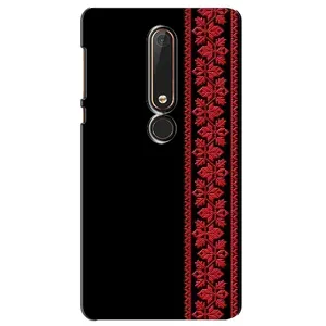 Силиконовый Чехол на Nokia 6 2018 (Красная Вышиванка)