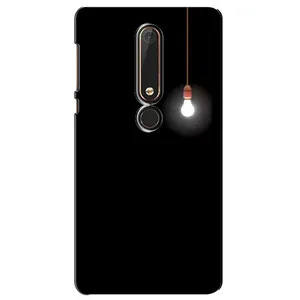 Чехол с картинками на черном фоне для Nokia 6 2018 (Лампочка)