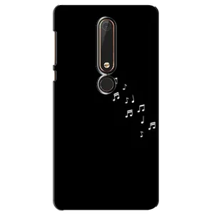 Чехол с картинками на черном фоне для Nokia 6 2018 (Ноты)