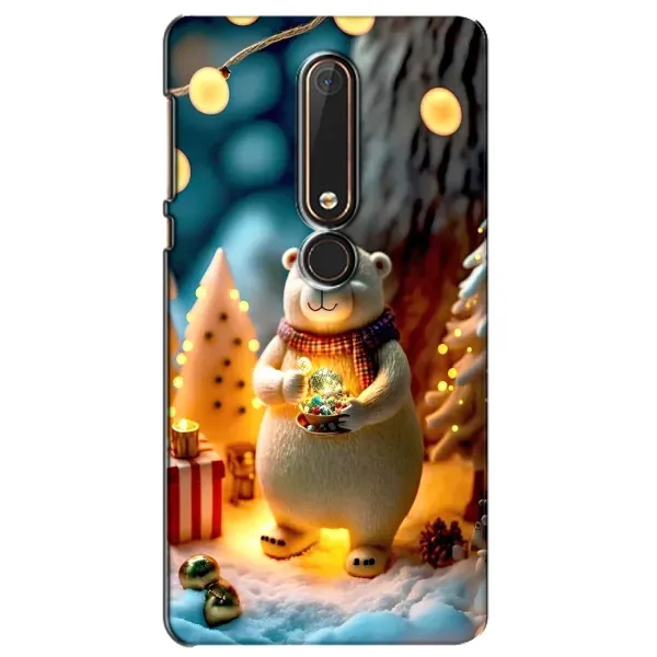 Чехол с рисунком «Новогодний ведмеженок» для Nokia 6 2018 Чехол с рисунком «Новогодний ведмеженок» для Nokia 6 2018