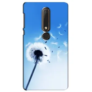 Силиконовый Чехол с одуванчиками на Nokia 6 2018 (Одуванчик на голубом)