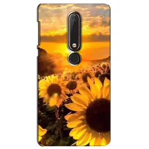 Чехол с Цветами для Nokia 6 2018 (поле подсолнухов)