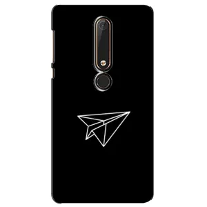 Чехол с картинками на черном фоне для Nokia 6 2018 (Самолетик)