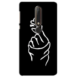 Чехлы (Знак сердечка) на Nokia 6 2018 (Сердце на черном)