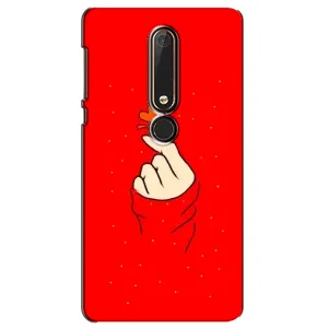 Чехлы (Знак сердечка) на Nokia 6 2018 (Сердце на красном)