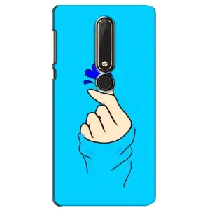 Чехлы (Знак сердечка) на Nokia 6 2018 (Сердце на синем)