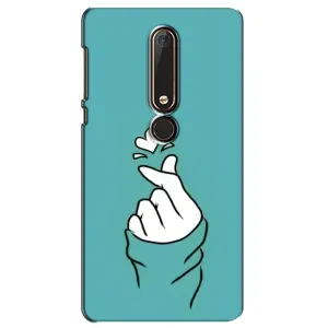 Чехлы (Знак сердечка) на Nokia 6 2018 (Сердечко на бирюзовом)