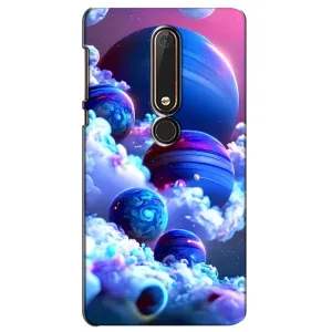 Чехлы КОСМОС для Nokia 6 2018 (Синие планеты)