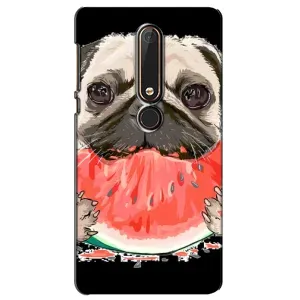 Чехол (ТПУ) Милые собачки для Nokia 6 2018 (Смешной Мопс)