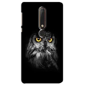 Чехлы с принтом СОВЫ для Nokia 6 2018 (Сова на чёрном)