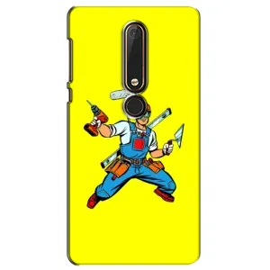 Силиконовый бампер (Работники) на Nokia 6 2018 (Строитель)
