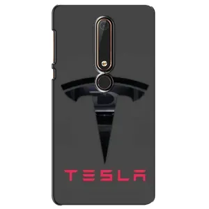 Силиконовый бампер с картинкой машины на Nokia 6 2018 (Logo TESLA)