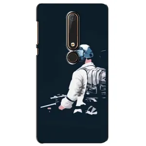 Силиконовый чехол с картинкой "Герой Pubg" на Nokia 6 2018 (В экиперовке)