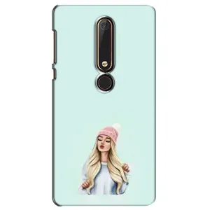 Силиконовый Чехол на Nokia 6 2018 с картинкой Стильных Девушек (В шапке)